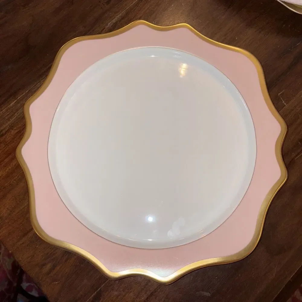 Anna Weatherley Anna's Palette Dusty Rose Charger NEW without Box 12.5”